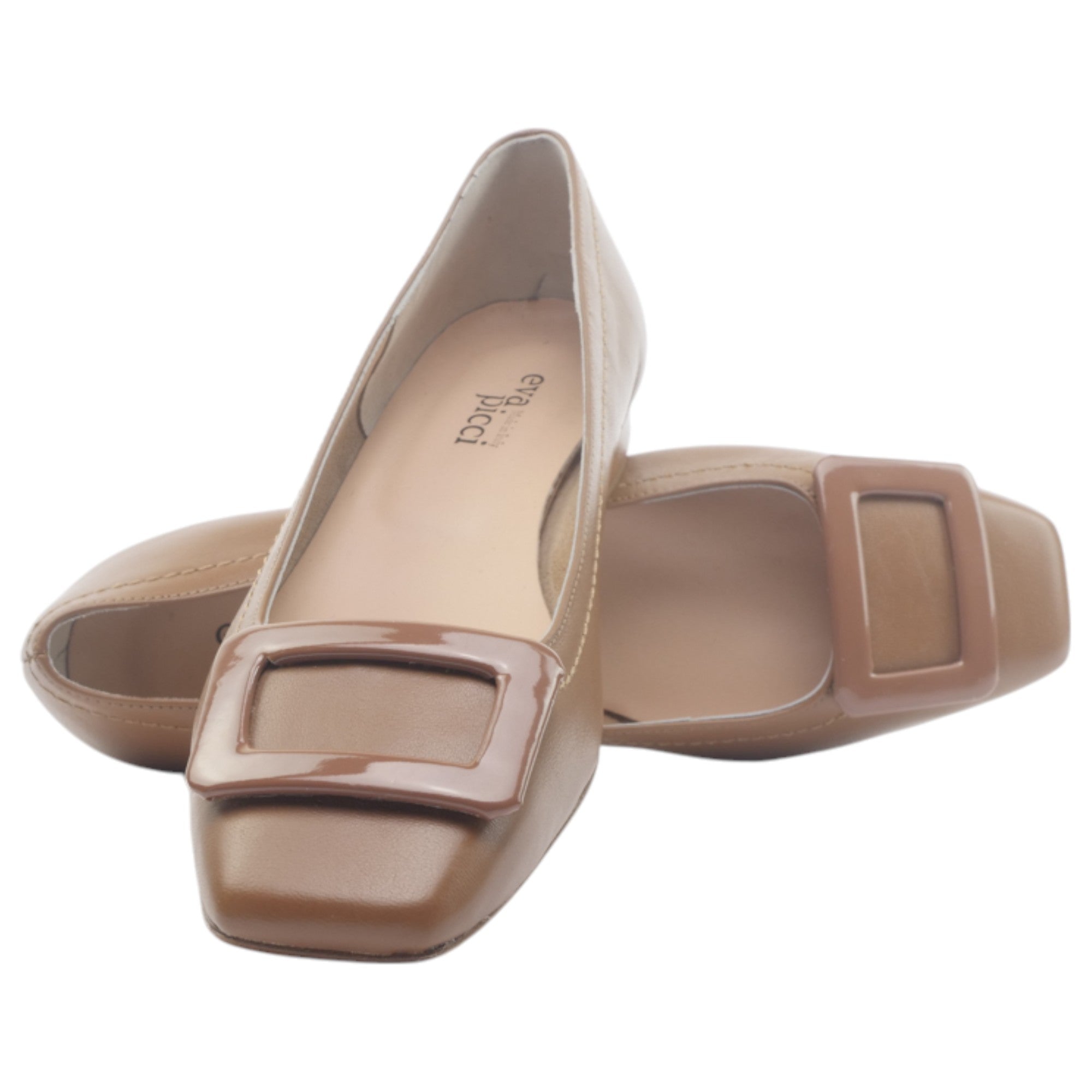 '- ["Artigianato","Donna","D\u00e9collet\u00e9","Eva Picci","Scarpe","Tacco"] - Décolleté Da Donna Eva Picci 5000 Cuoio Décolleté Fibbia - Lupis SRL