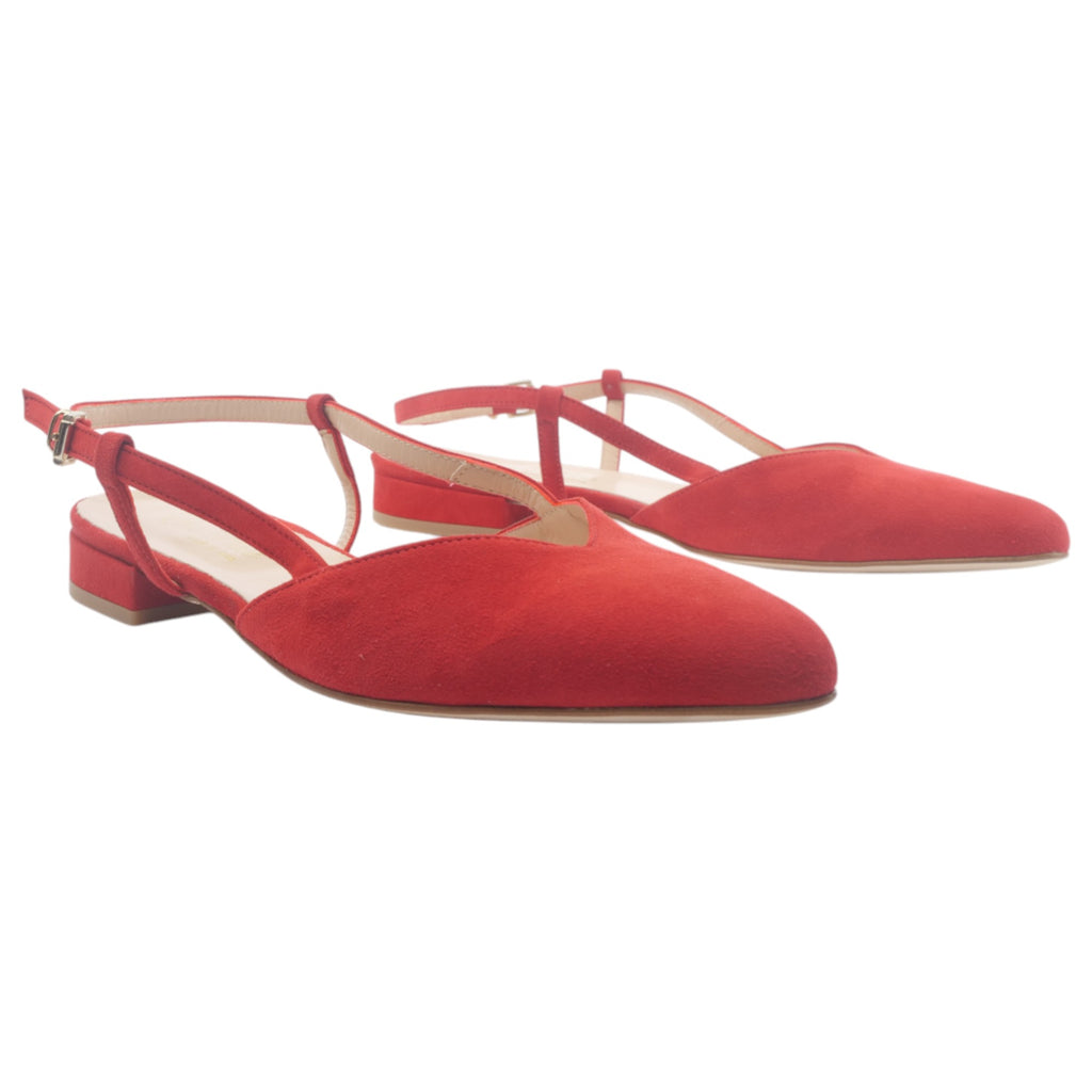 '- ["Artigianato","Donna","Eva Picci","Scarpe","Slingback"] - Sandali con Tacco Da Donna Eva Picci Camoscio Rosso Pelle Cuoio 1198 - Lupis SRL