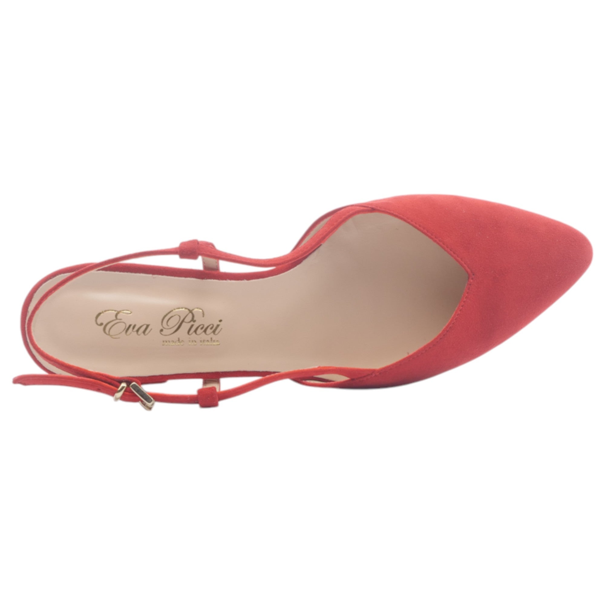 '- ["Artigianato","Donna","Eva Picci","Scarpe","Slingback"] - Sandali con Tacco Da Donna Eva Picci Camoscio Rosso Pelle Cuoio 1198 - Lupis SRL