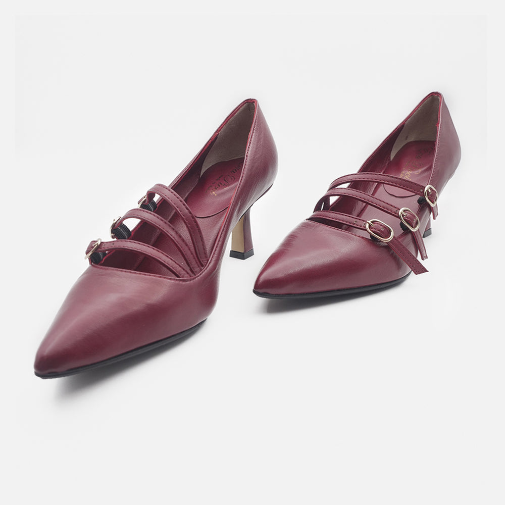 '- ["Artigianato","Donna","D\u00e9collet\u00e9","Eva Picci","Nuovo","Scarpe","Tacco"] - Décolleté Da Donna Eva Picci Floriana Berlino Rosso Ancora Cinturino DE2412 - Lupis SRL