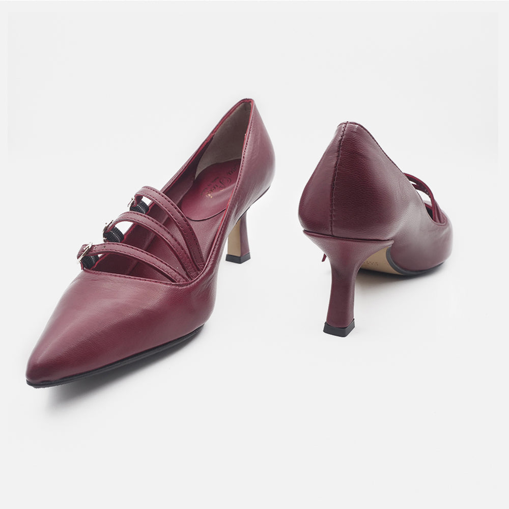 '- ["Artigianato","Donna","D\u00e9collet\u00e9","Eva Picci","Nuovo","Scarpe","Tacco"] - Décolleté Da Donna Eva Picci Floriana Berlino Rosso Ancora Cinturino DE2412 - Lupis SRL