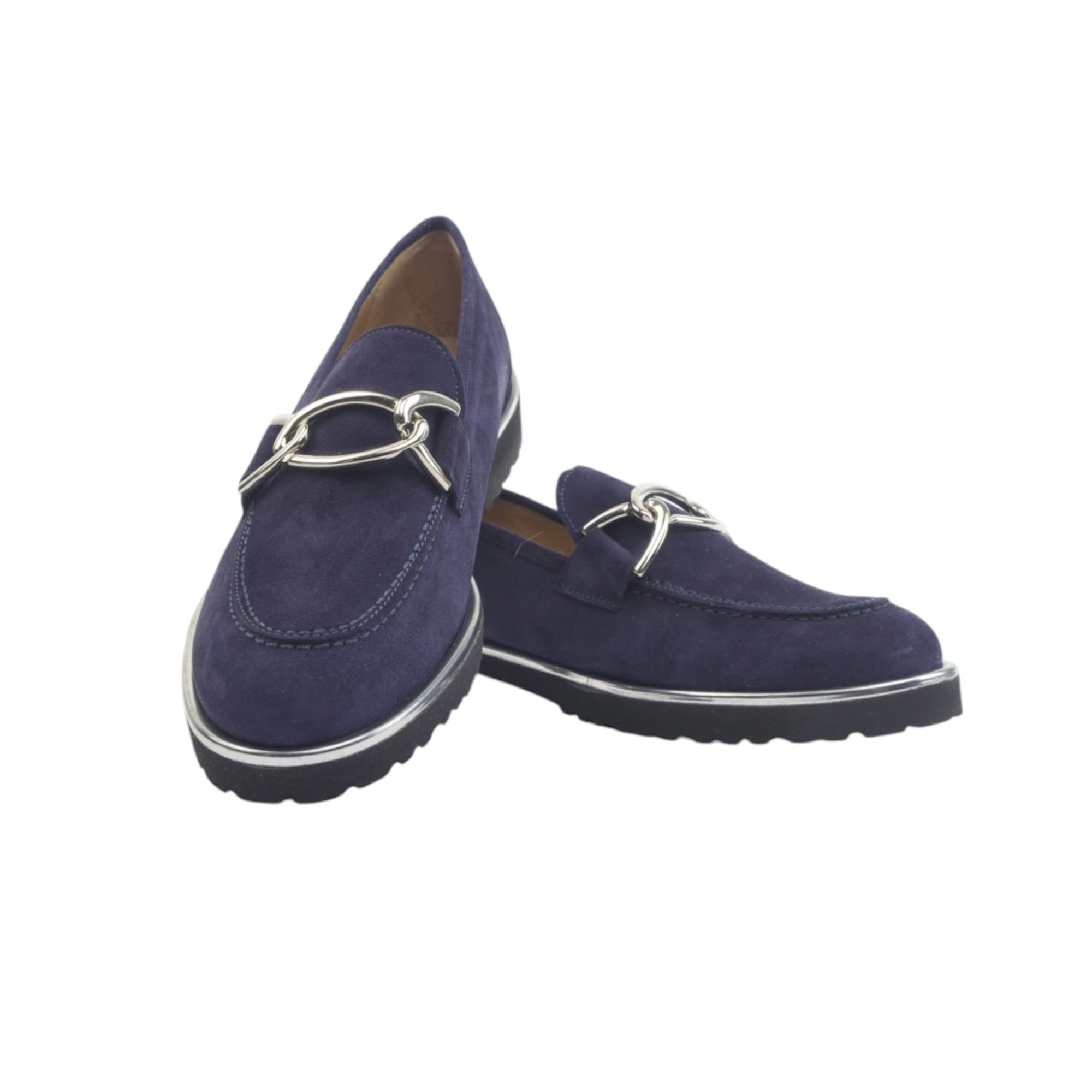 '- ["Artigianato","Donna","Eva Picci","Mocassini","Scarpe","Ultima Taglia"] - Mocassini Da Donna Eva Picci IN01 1814 Blu Mocassino Catena Camoscio - Lupis SRL