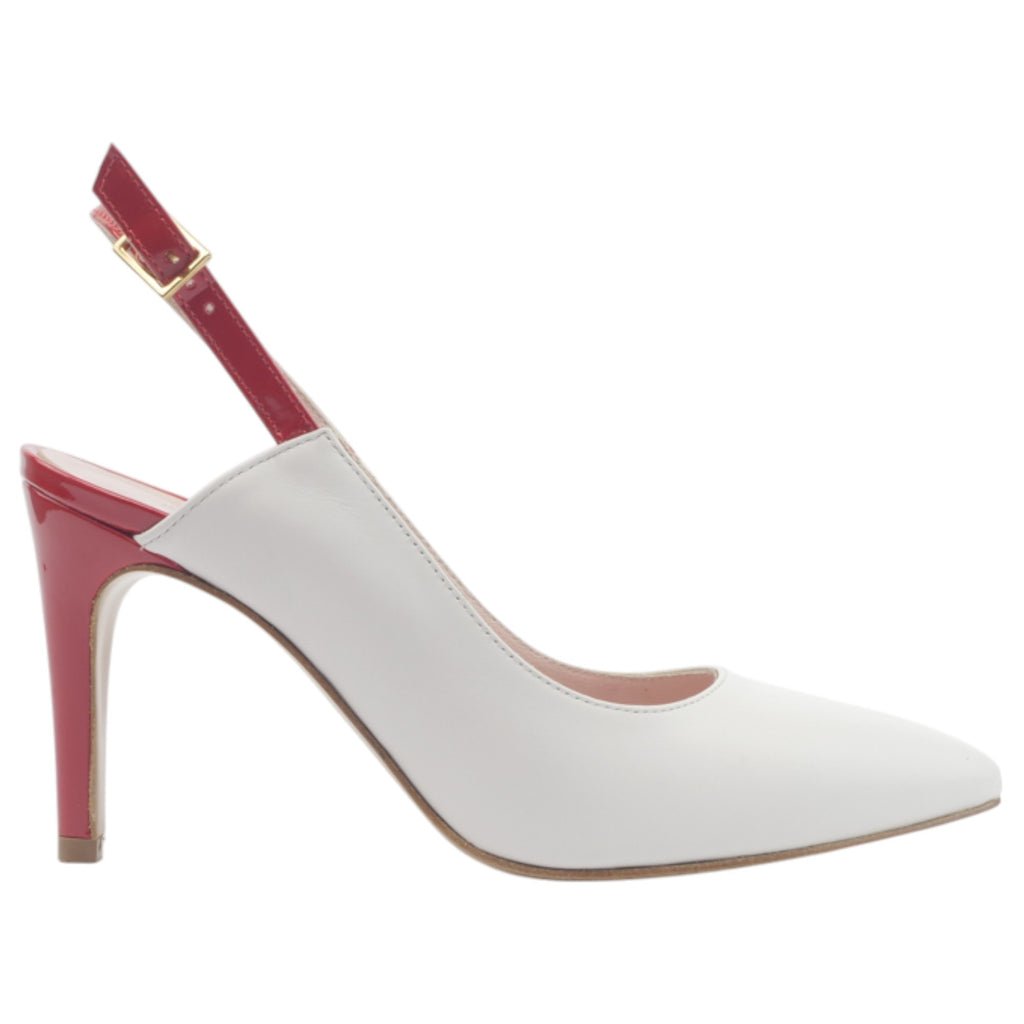 '- ["Artigianato","Donna","D\u00e9collet\u00e9","Eva Picci","Scarpe","Tacco","Ultima Taglia"] - Décolleté Da Donna Eva Picci L201 Bianco Rosso Décolleté - Lupis SRL