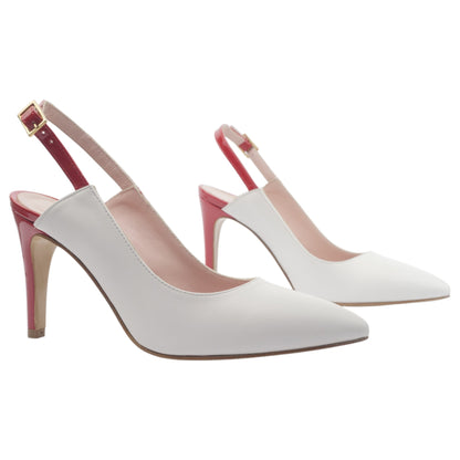 '- ["Artigianato","Donna","D\u00e9collet\u00e9","Eva Picci","Scarpe","Tacco","Ultima Taglia"] - Décolleté Da Donna Eva Picci L201 Bianco Rosso Décolleté - Lupis SRL