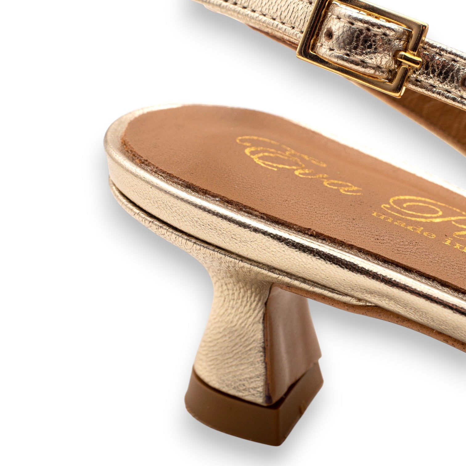 Eva Picci Slingback A Punta Donna Carmen Laminato Platino