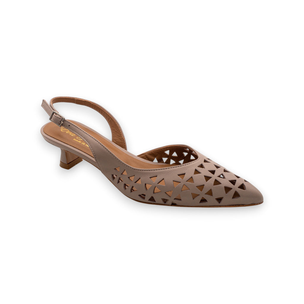 Eva Picci Women's Pointed Slingback Carmen Nappa Taupe