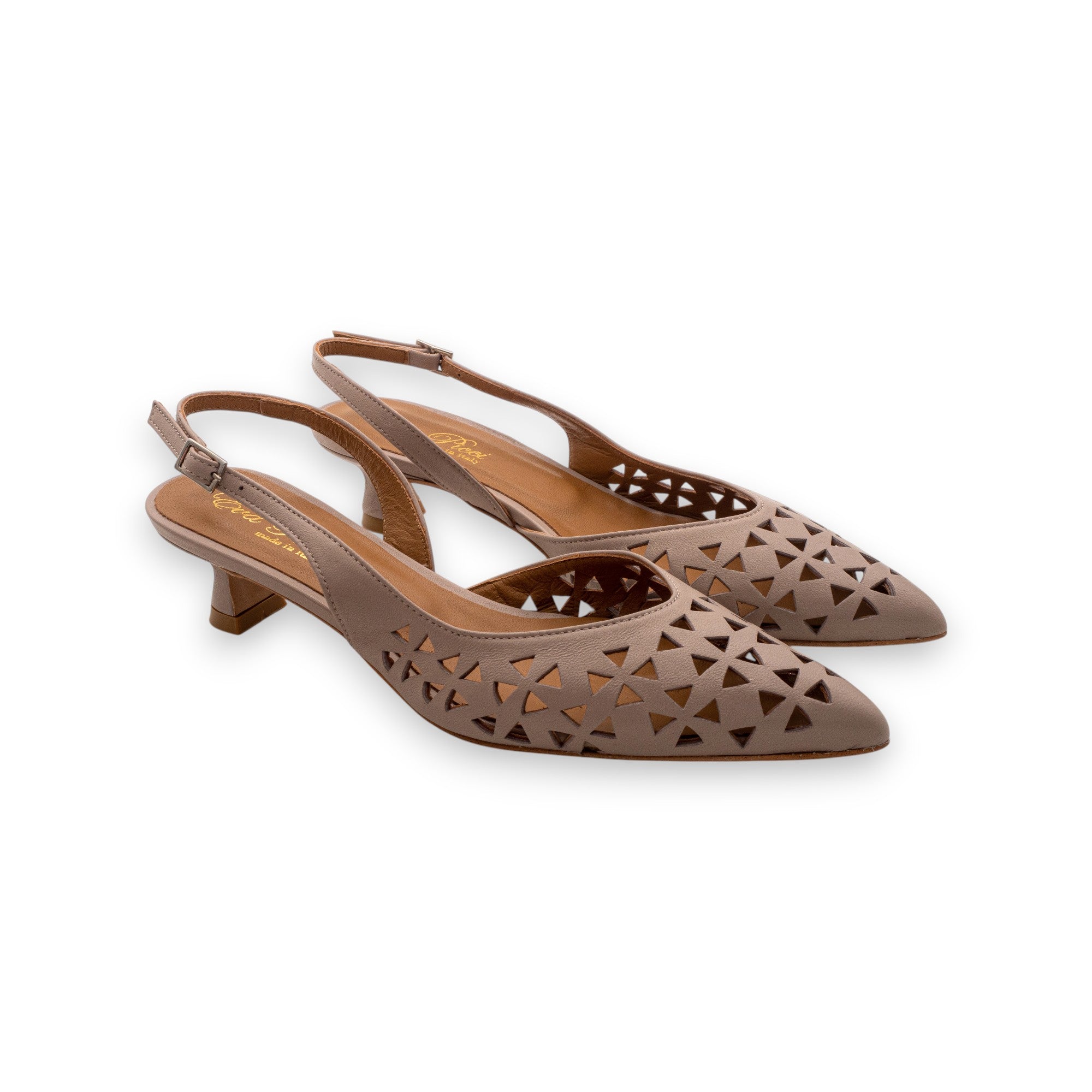 Eva Picci Slingback A Punta Donna Carmen Nappa Taupe