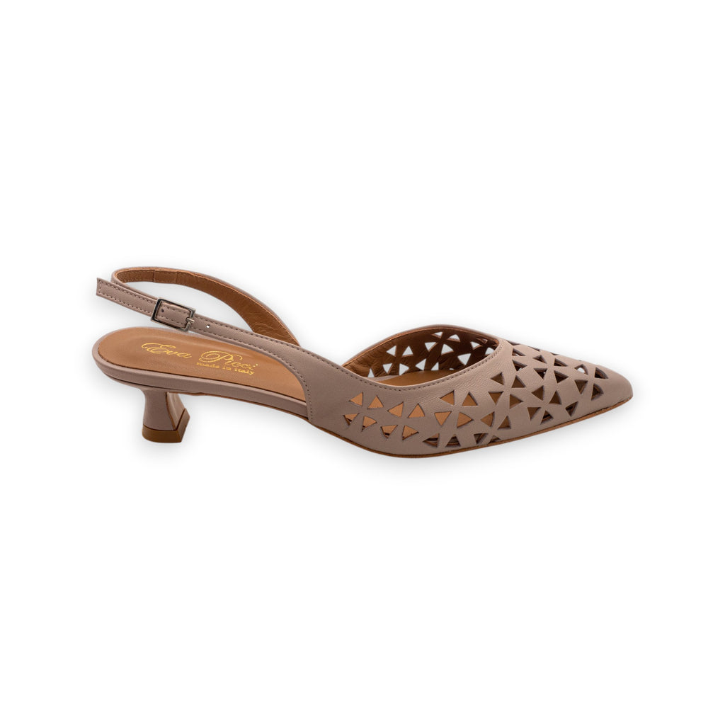 Eva Picci Women's Pointed Slingback Carmen Nappa Taupe