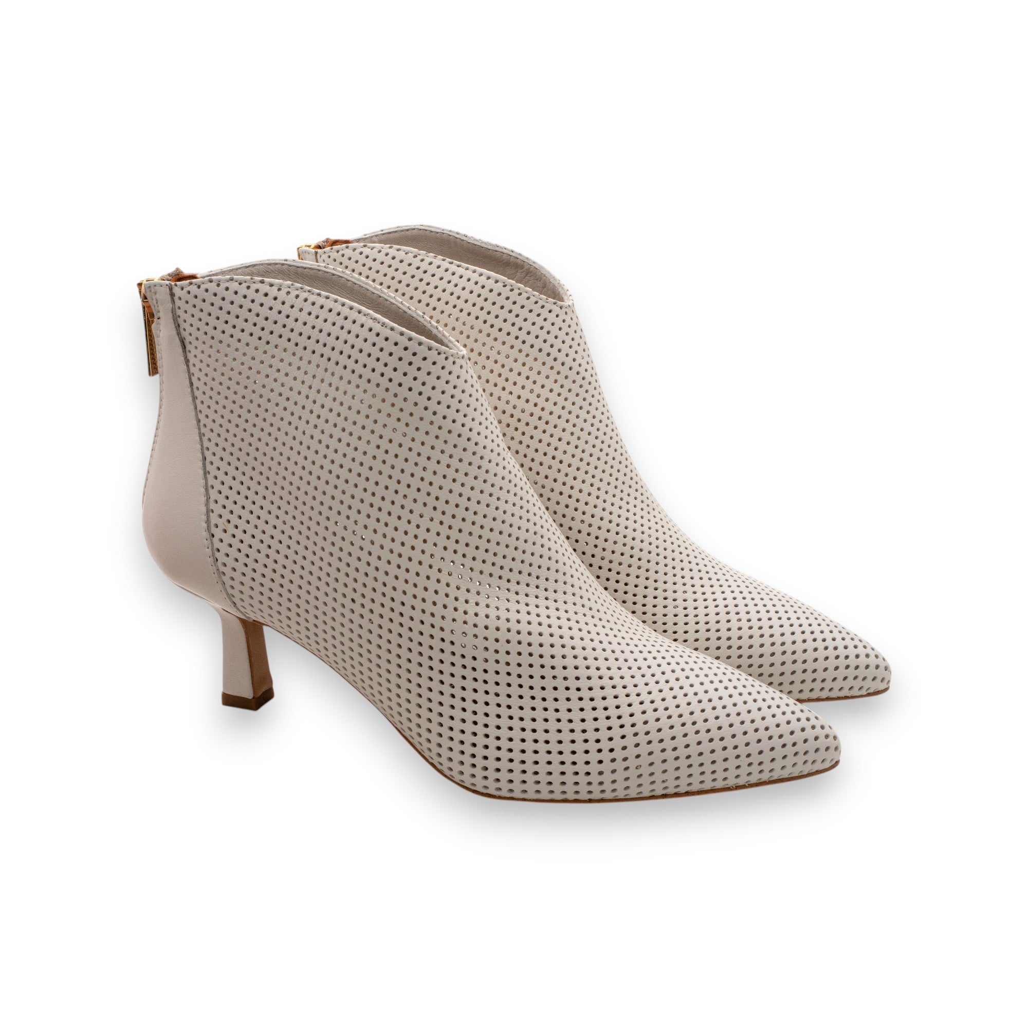 Eva Picci Stivaletto Traforato Donna Amy Nappa Off White