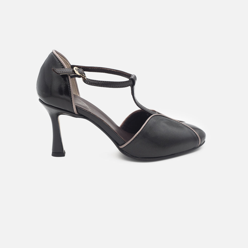 '- ["Artigianato","Cinturino","Donna","Eva Picci","Scarpe","Tacco"] - Scarpe con Cinturino Da Donna Eva Picci TG1660 RT Lux Testa di Moro Lux Nero - Lupis SRL