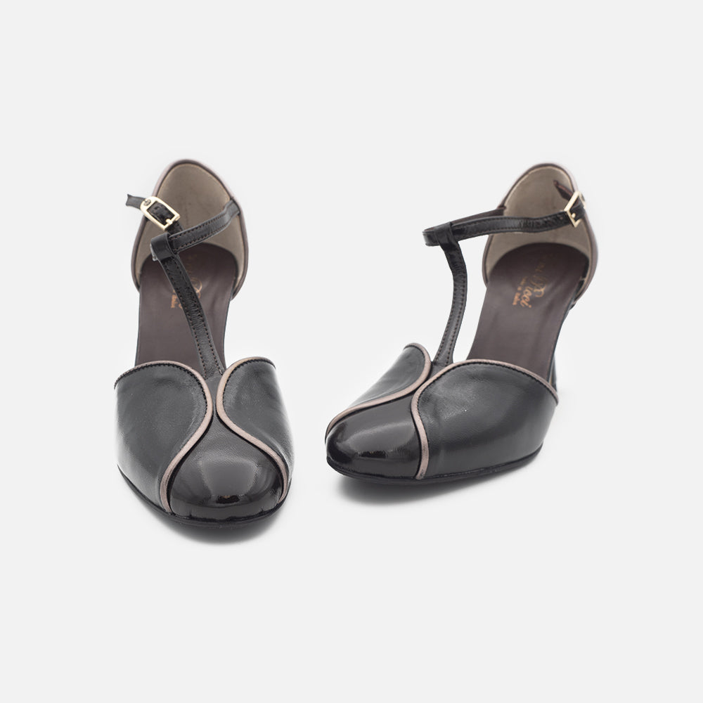 '- ["Artigianato","Cinturino","Donna","Eva Picci","Scarpe","Tacco"] - Scarpe con Cinturino Da Donna Eva Picci TG1660 RT Lux Testa di Moro Lux Nero - Lupis SRL