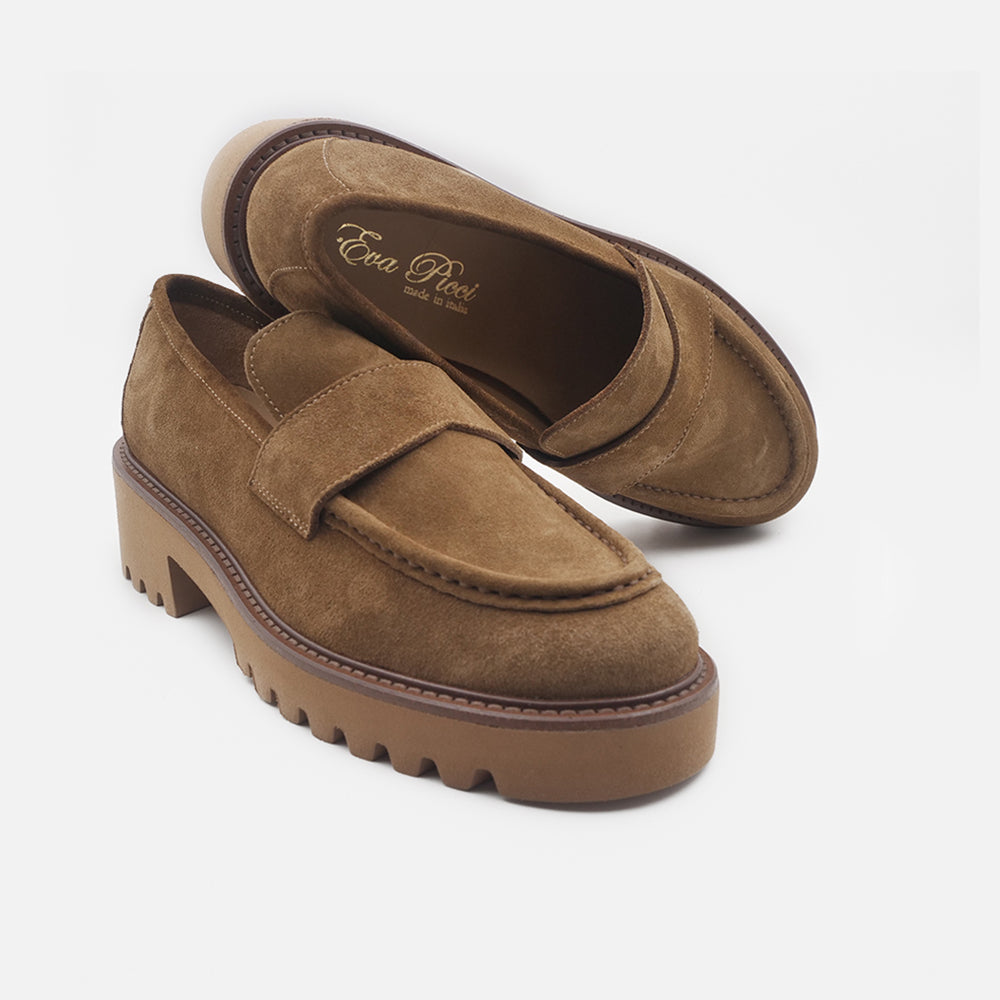 '- ["Artigianato","Donna","Eva Picci","Mocassini","Nuovo","Scarpe"] - Mocassini Da Donna Eva Picci Camoscio Brandy 5020 - Lupis SRL