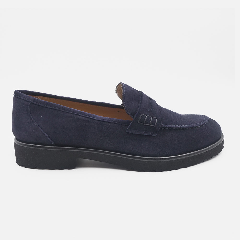 '- Artigianato, Donna, Eva Picci, Mocassini, Nuovo, Scarpe - Mocassini Da Donna Eva Picci XL Camoscio Blu 1803 - Lupis SRL