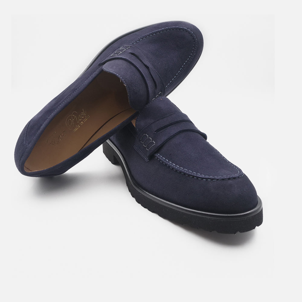 '- Artigianato, Donna, Eva Picci, Mocassini, Nuovo, Scarpe - Mocassini Da Donna Eva Picci XL Camoscio Blu 1803 - Lupis SRL