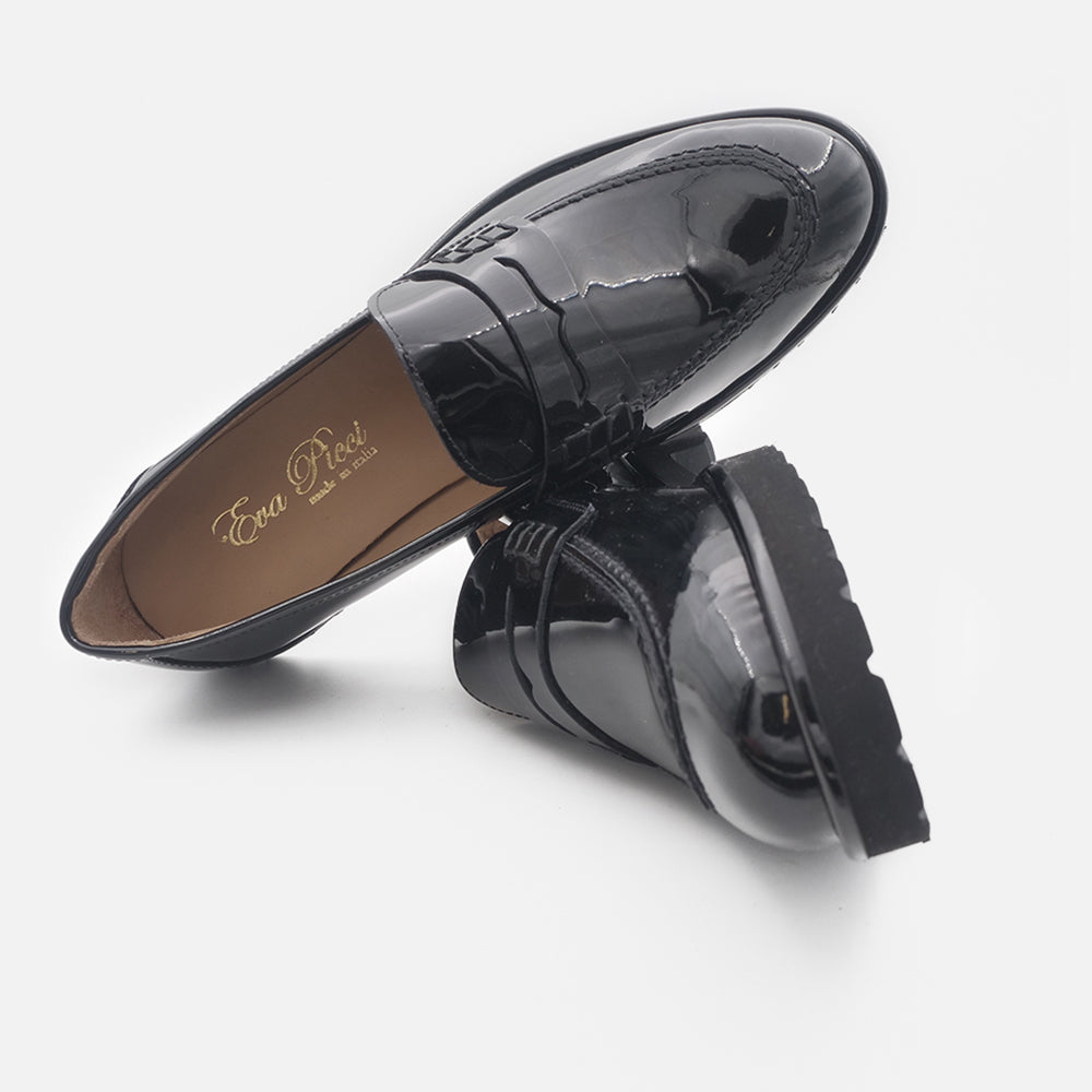 '- ["Artigianato","Donna","Eva Picci","Mocassini","Nuovo","Scarpe"] - Mocassini Da Donna Eva Picci XL Vernice Nero 1803 - Lupis SRL