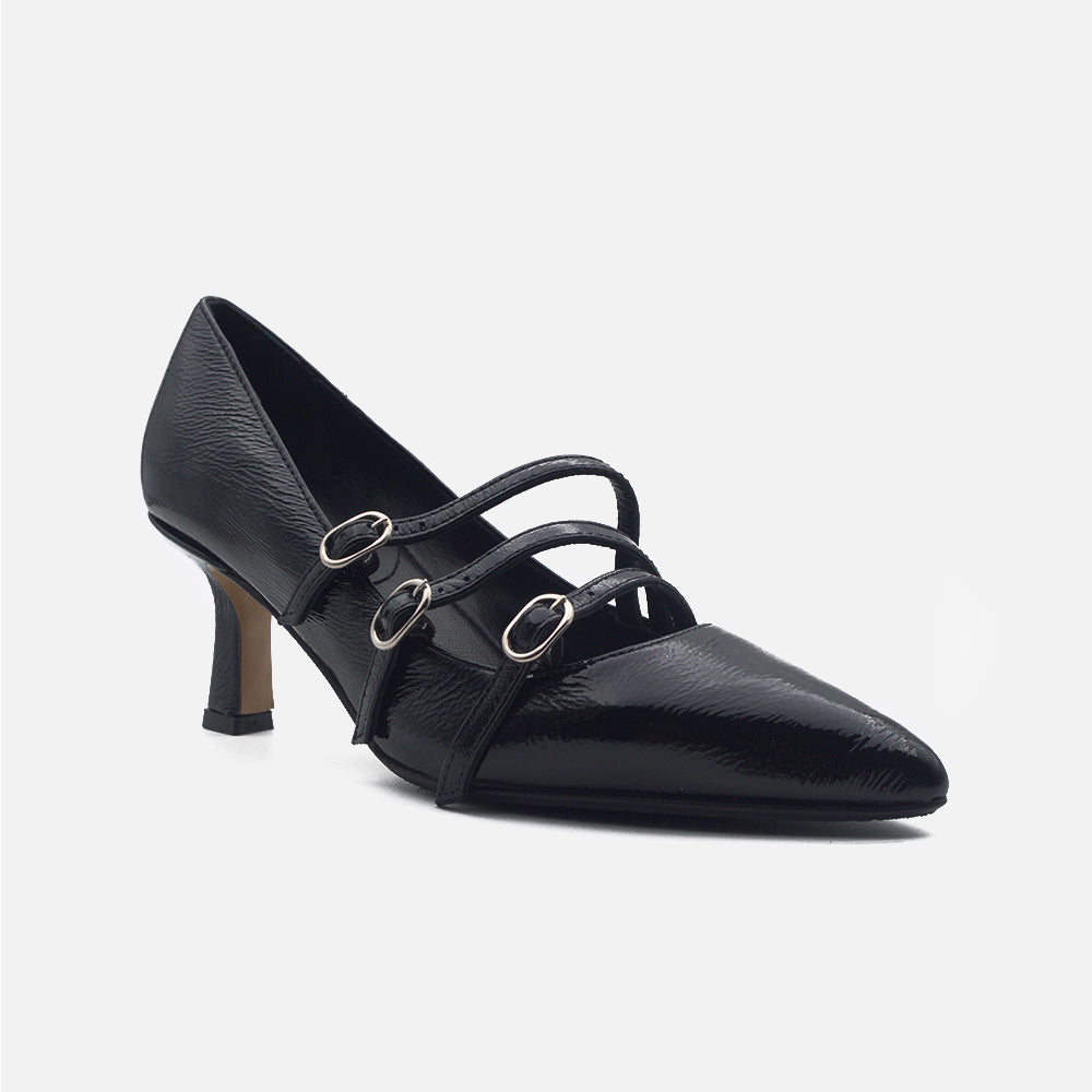 '- ["Artigianato","Donna","D\u00e9collet\u00e9","Eva Picci","Nuovo","Scarpe","Tacco"] - Décolleté Da Donna Eva Picci Floriana Inv Naplak Nero Cinturino Crust Nero - Lupis SRL