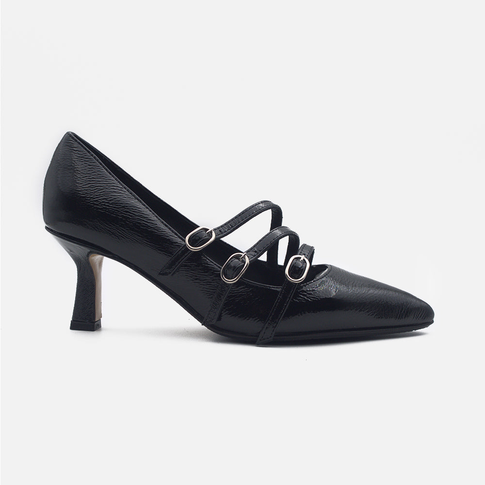 '- ["Artigianato","Donna","D\u00e9collet\u00e9","Eva Picci","Nuovo","Scarpe","Tacco"] - Décolleté Da Donna Eva Picci Floriana Inv Naplak Nero Cinturino Crust Nero - Lupis SRL