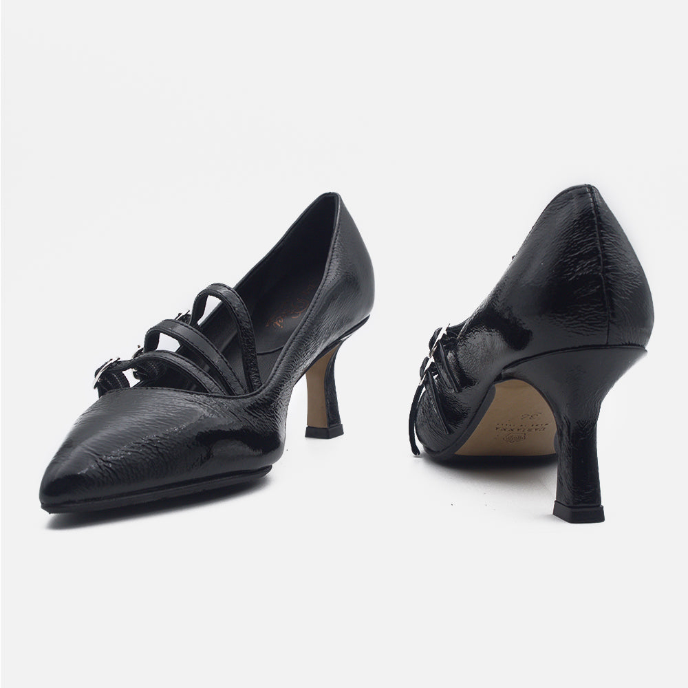 '- ["Artigianato","Donna","D\u00e9collet\u00e9","Eva Picci","Nuovo","Scarpe","Tacco"] - Décolleté Da Donna Eva Picci Floriana Inv Naplak Nero Cinturino Crust Nero - Lupis SRL