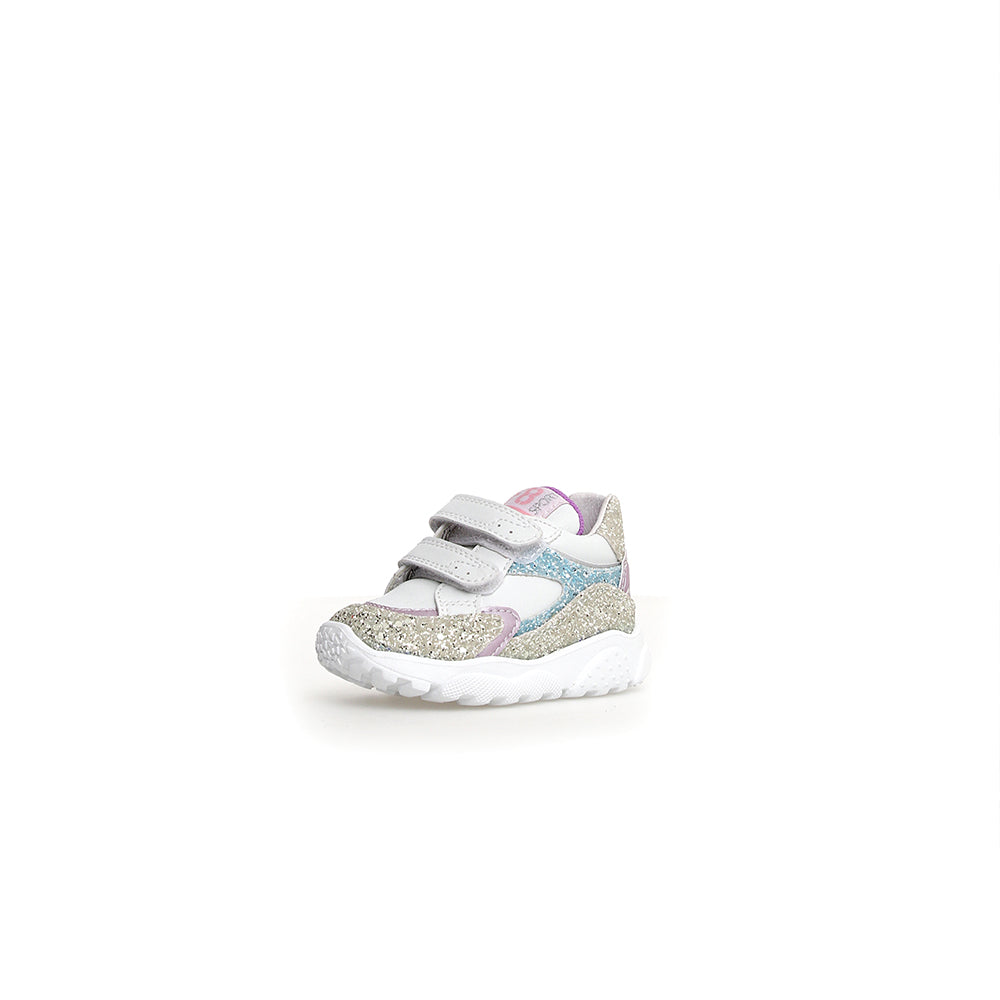 '- ["Falcotto","Kids","Nuovo","Scarpe","Scarpe sportive","Sneakers","Toddler"] - Falcotto Anakin Vl Calf Glitter Silver White Lilac - Lupis SRL