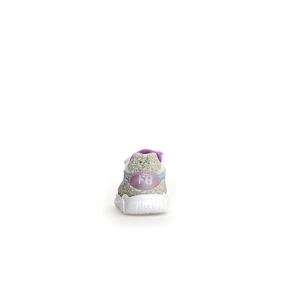 '- ["Falcotto","Kids","Nuovo","Scarpe","Scarpe sportive","Sneakers","Toddler"] - Falcotto Anakin Vl Calf Glitter Silver White Lilac - Lupis SRL