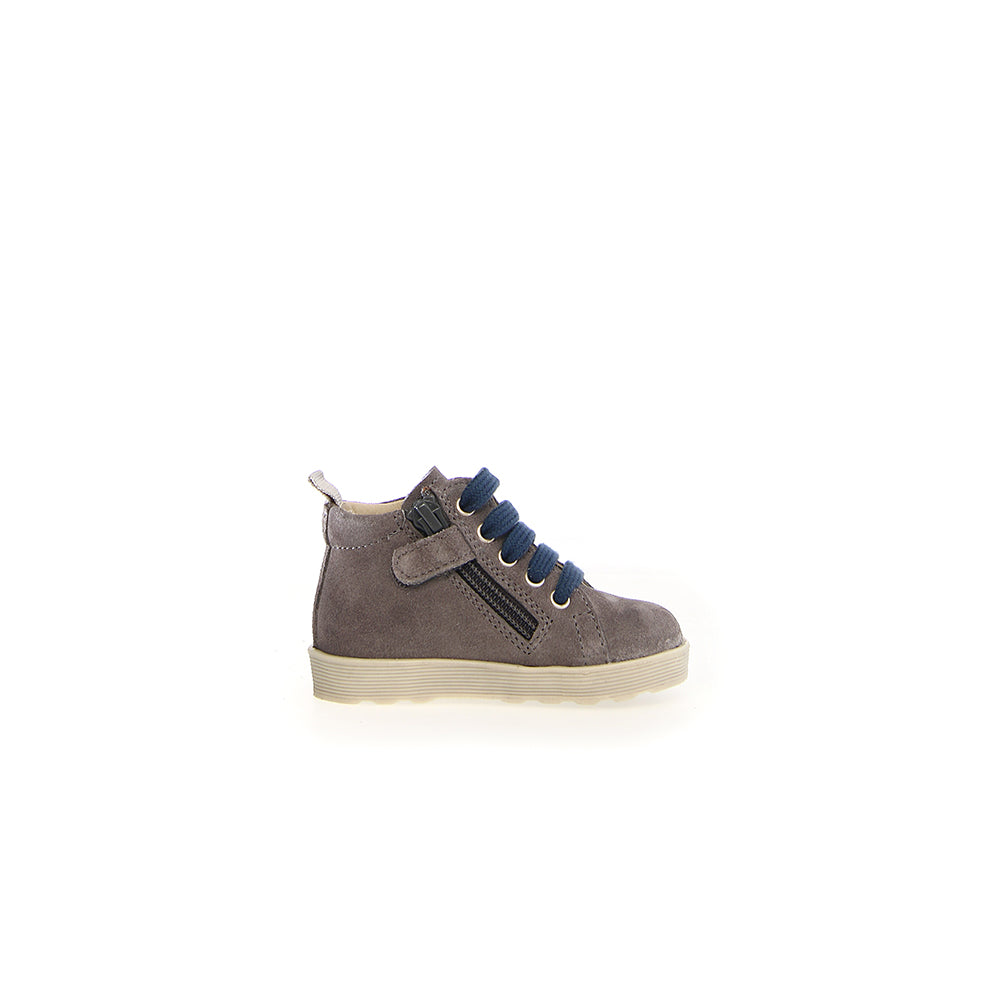  - ["Falcotto","Kids","Nuovo","Polacco","Scarpe","Toddler"] - Falcotto Evaert Zip Suede Anthracite Azure - Lupis SRL