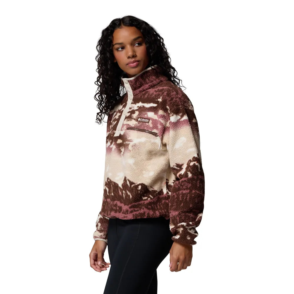  - ["Abbigliamento","Columbia Sportswear","Donna","Felpe","FW25"] - Pile Columbia Sportswear W Helvetia II Printed Cropped Half Snap Tobacco 2098501-256 - Lupis SRL