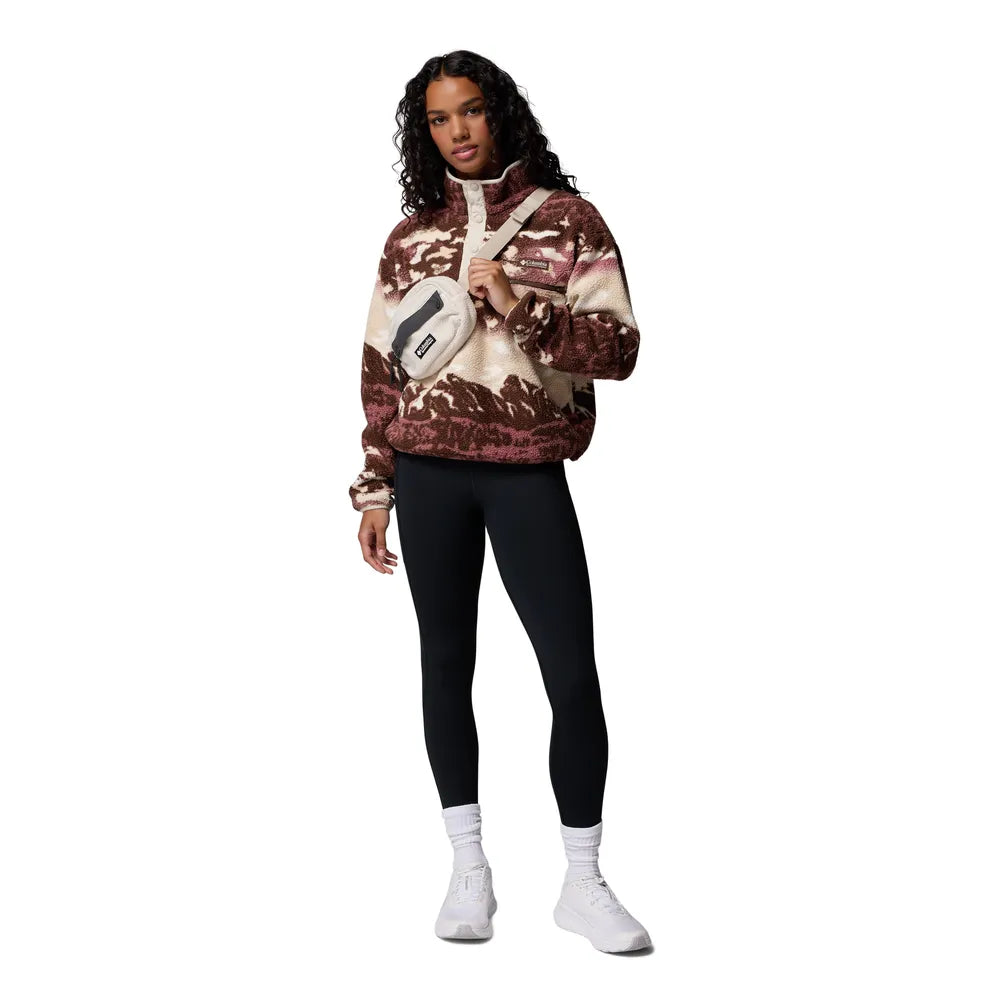  - ["Abbigliamento","Columbia Sportswear","Donna","Felpe","FW25"] - Pile Columbia Sportswear W Helvetia II Printed Cropped Half Snap Tobacco 2098501-256 - Lupis SRL