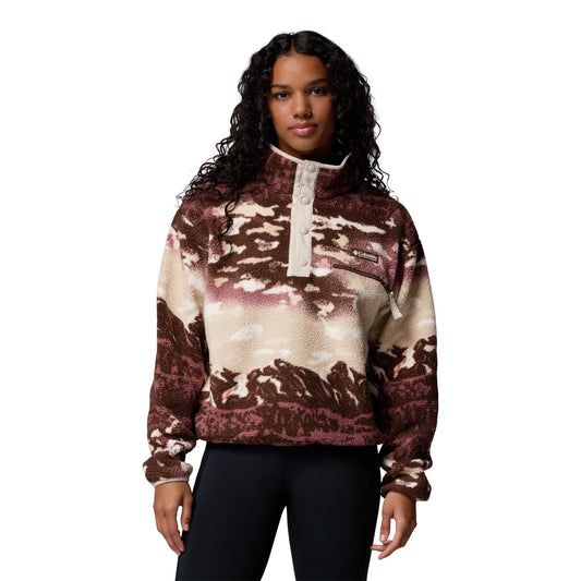 Pile Columbia Sportswear W Helvetia II Printed Cropped Half Snap Tobacco 2098501-256