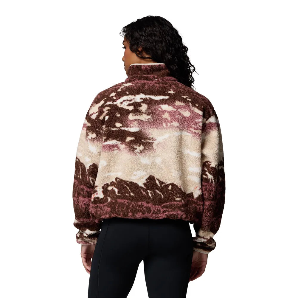  - ["Abbigliamento","Columbia Sportswear","Donna","Felpe","FW25"] - Pile Columbia Sportswear W Helvetia II Printed Cropped Half Snap Tobacco 2098501-256 - Lupis SRL