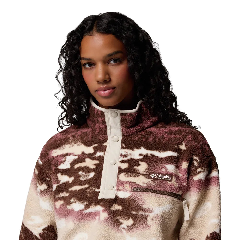  - ["Abbigliamento","Columbia Sportswear","Donna","Felpe","FW25"] - Pile Columbia Sportswear W Helvetia II Printed Cropped Half Snap Tobacco 2098501-256 - Lupis SRL