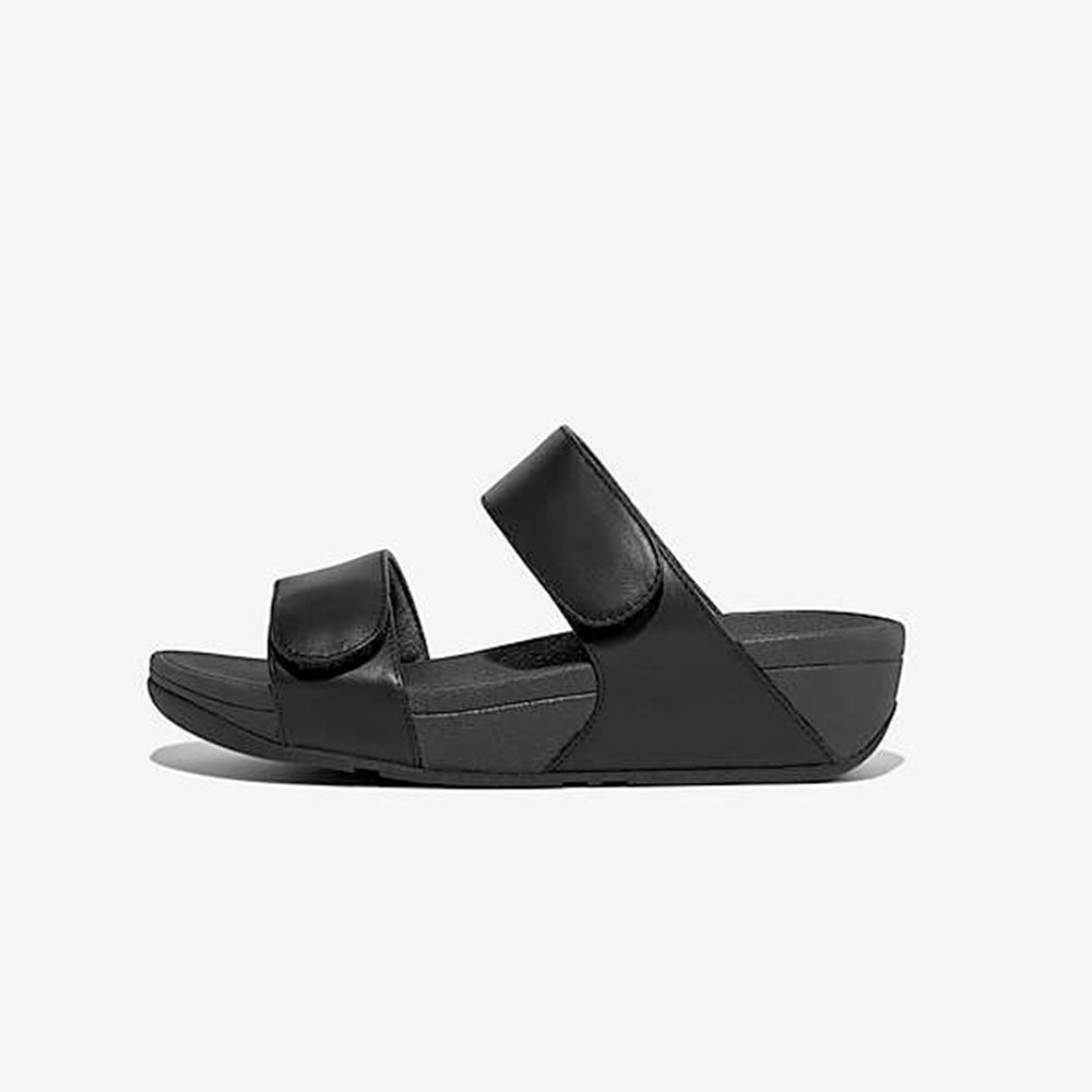  - ["Ciabatte","Donna","FitFlop","PE25","Sandali Eleganti","Scarpe"] - FitFlop Lulu Velcro Adj Slide All Black - Lupis SRL
