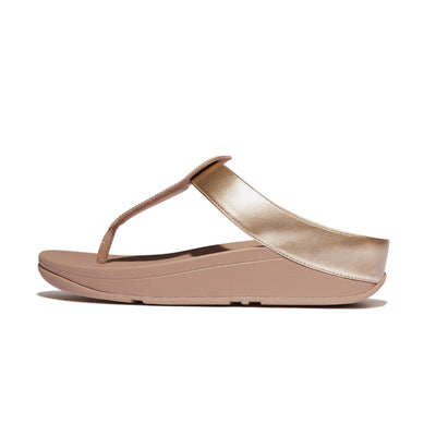 FitFlop Fino Toe Post Hot Metallic Latte Beige