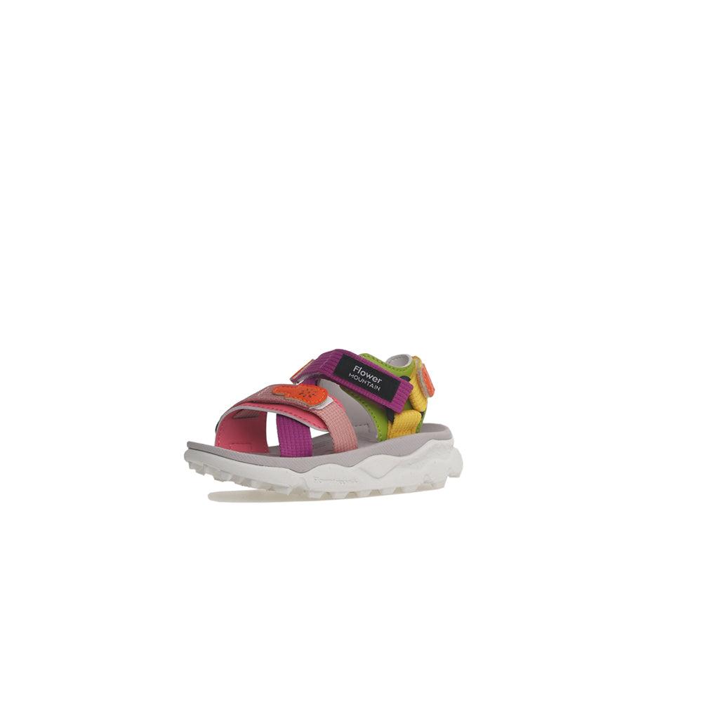 '- ["Flower Mountain","Kids","Sandali","Scarpe"] - Flower Mountain Nazca 2 Junior. Tech E Calf Pink Violet Yellow - Lupis SRL