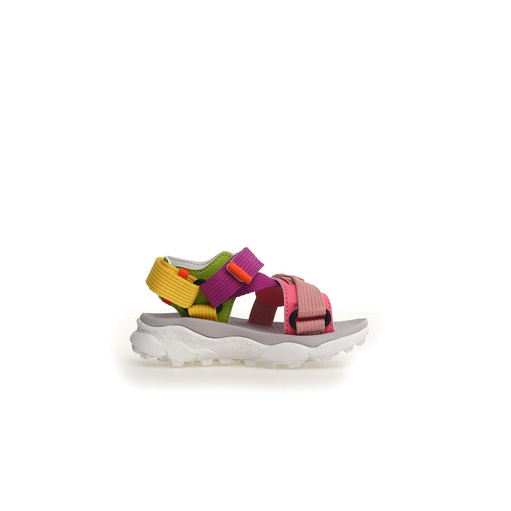 '- ["Flower Mountain","Kids","Sandali","Scarpe"] - Flower Mountain Nazca 2 Junior. Tech E Calf Pink Violet Yellow - Lupis SRL