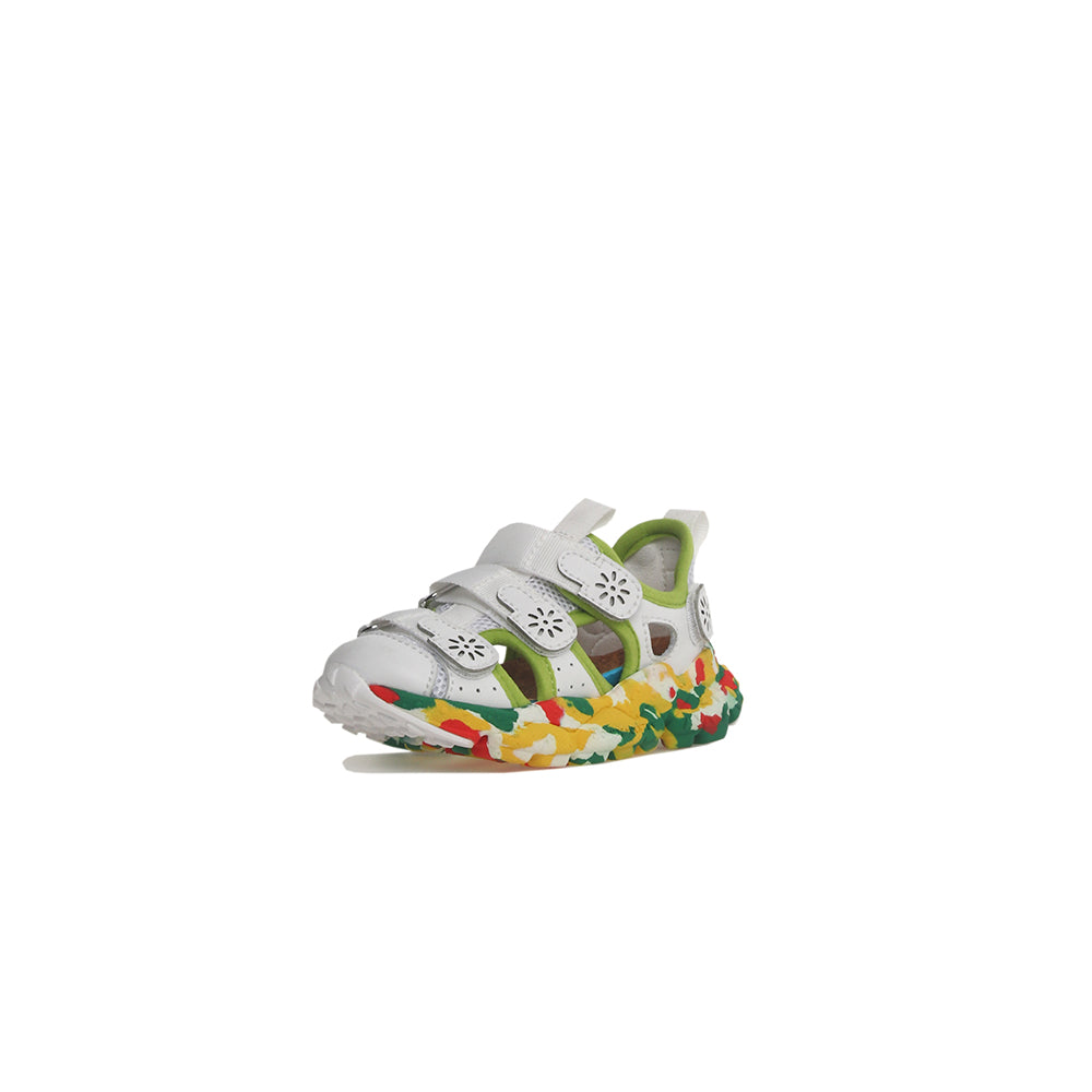 '- ["Donna","Flower Mountain","Sandali","Scarpe"] - Flower Mountain Ray Junior Vl. E Calf Mesh Splash Sole White Light Green - Lupis SRL