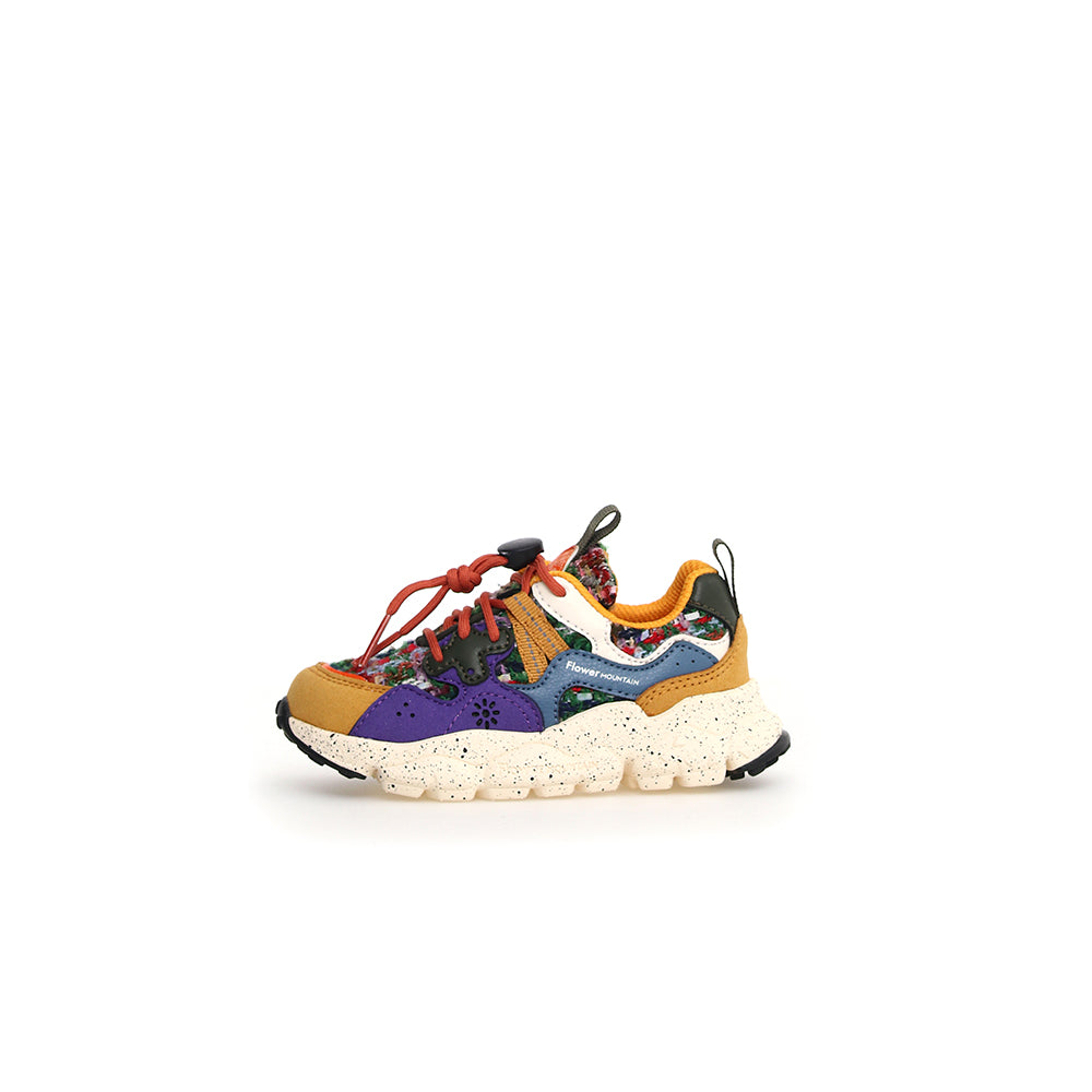  - ["Donna","Flower Mountain","Kids","Nuovo","Scarpe","Scarpe sportive","Sneakers"] - Flower Mountain Yamano 3 Junior E Calf Fabric Beige Lilac Navy - Lupis SRL
