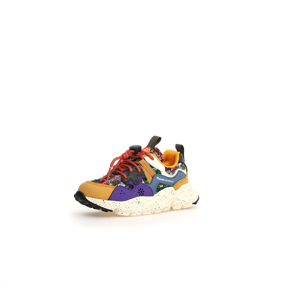  - ["Donna","Flower Mountain","Kids","Nuovo","Scarpe","Scarpe sportive","Sneakers"] - Flower Mountain Yamano 3 Junior E Calf Fabric Beige Lilac Navy - Lupis SRL