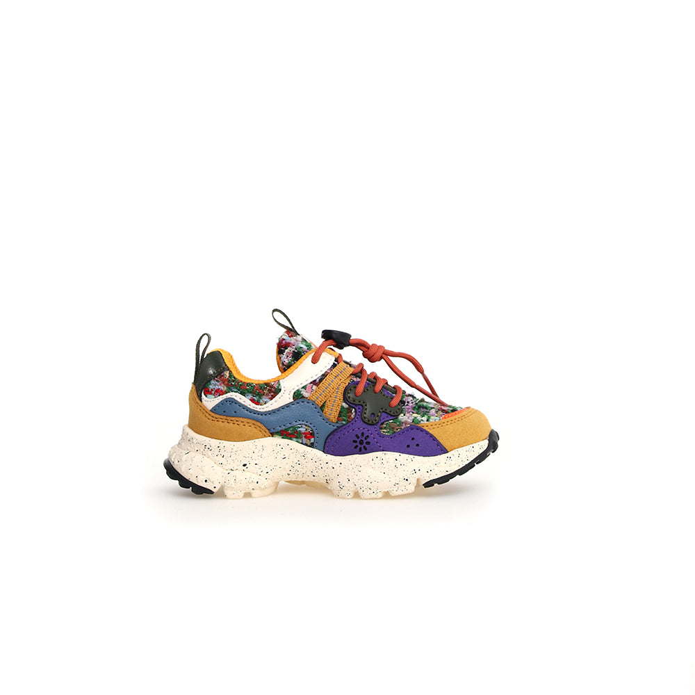  - ["Donna","Flower Mountain","Kids","Nuovo","Scarpe","Scarpe sportive","Sneakers"] - Flower Mountain Yamano 3 Junior E Calf Fabric Beige Lilac Navy - Lupis SRL