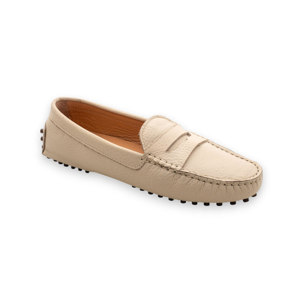 Funny Duck Women's Leather Moccasin Off White Flotter 6166
