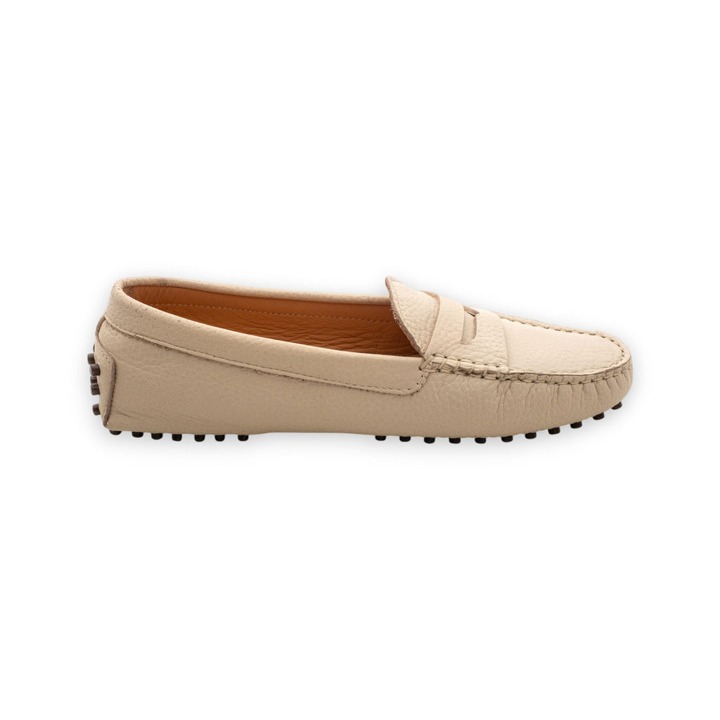 Funny Duck Women's Leather Moccasin Off White Flotter 6166