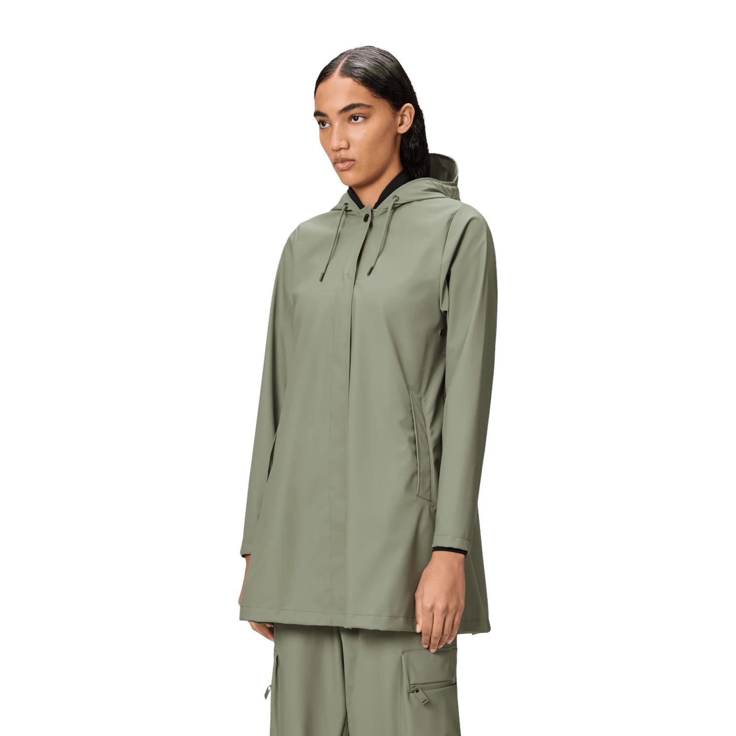  - ["Abbigliamento","Donna","FW25","Giacche","Rains"] - Giacche Donna Rains A-Line W Jacket(W3) Polyester Drift 18050-DFT - Lupis SRL