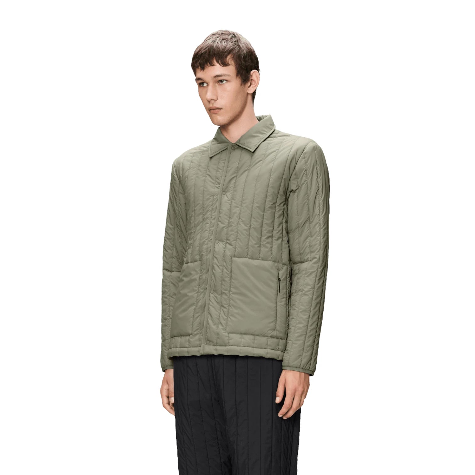  - ["Abbigliamento","Donna","FW25","Giacche","Rains","Unisex","Uomo"] - Giacche Unisex Rains Banja Liner Overshirt T1 Polyester Drift 21880-DFT - Lupis SRL