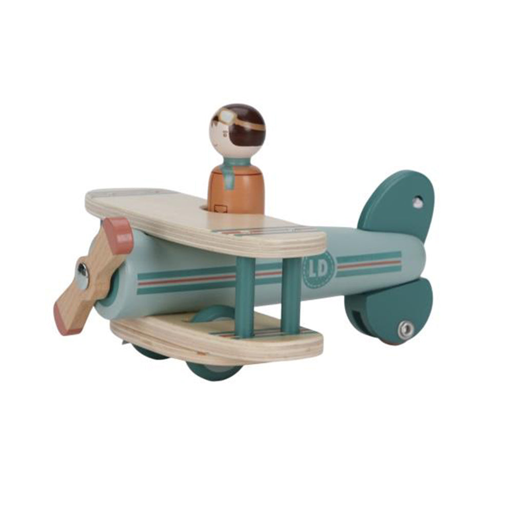  - ["Accessori","FW25","Giocattoli","Infant","Kids","Little Dutch","Toddler"] - Giocattolo Little Dutch Aeroplanino con personaggio In Legno LD8020 - Lupis SRL