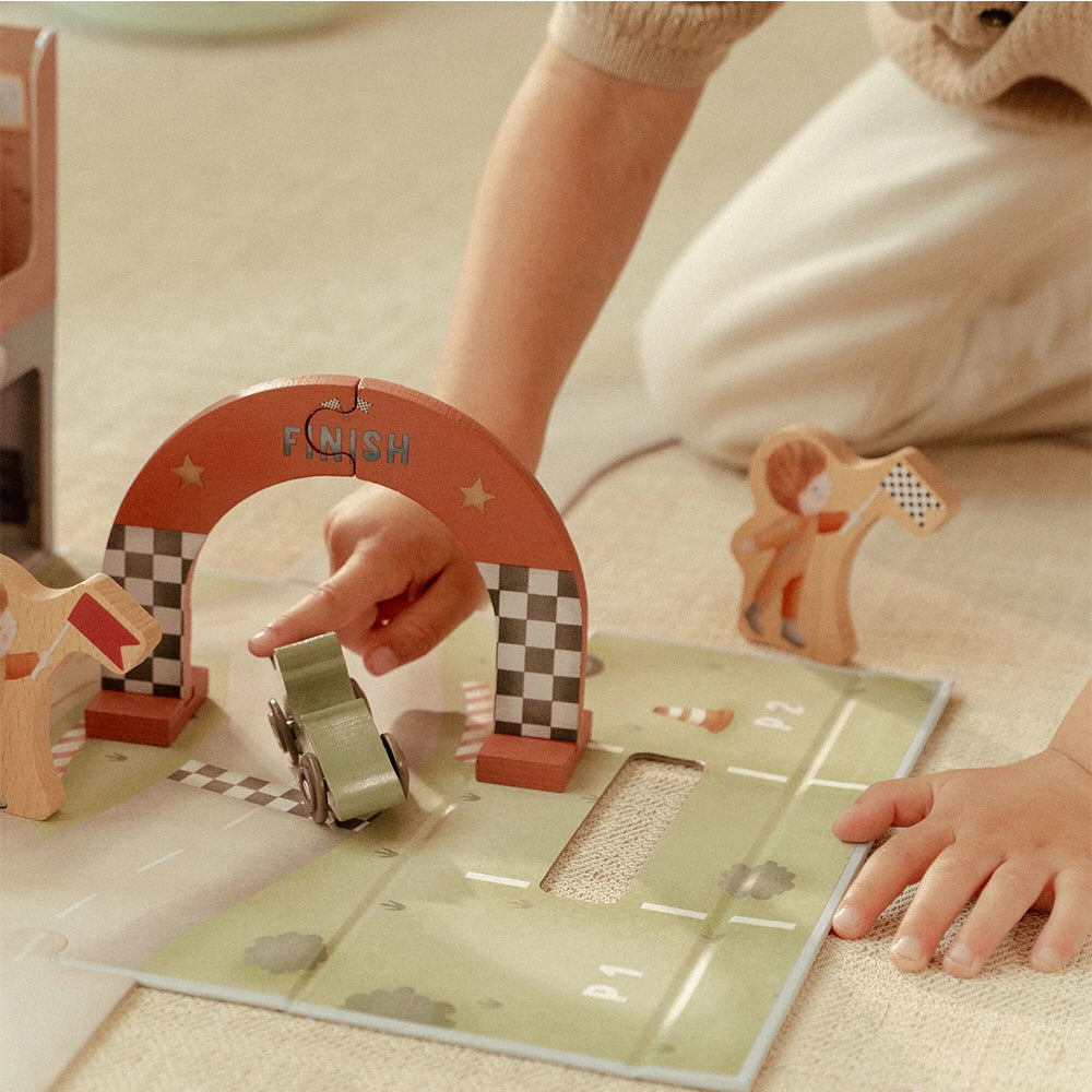  - ["Accessori","FW25","Giocattoli","Infant","Kids","Little Dutch","Toddler"] - Giocattolo Little Dutch Pista da corsa In Legno e macchinine In Legno LD2524 - Lupis SRL