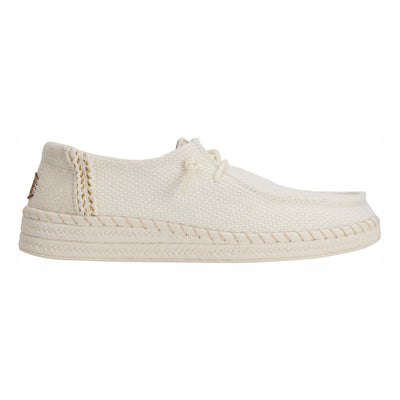 HEYDUDE Women's Slip-On Wendy Espadrille Woven White 43681-1