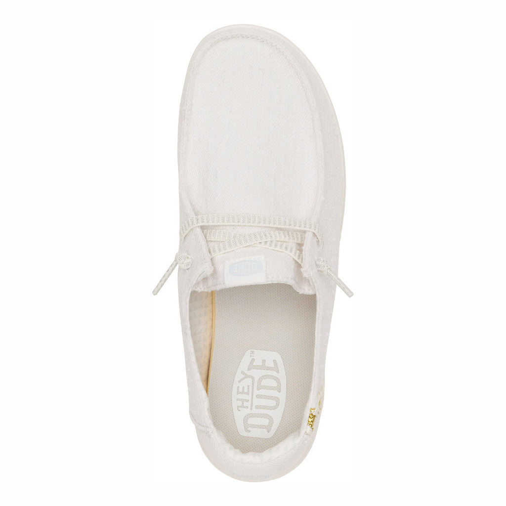 HEYDUDE Women's Slip-On Wendy Espadrille Woven White 43681-1
