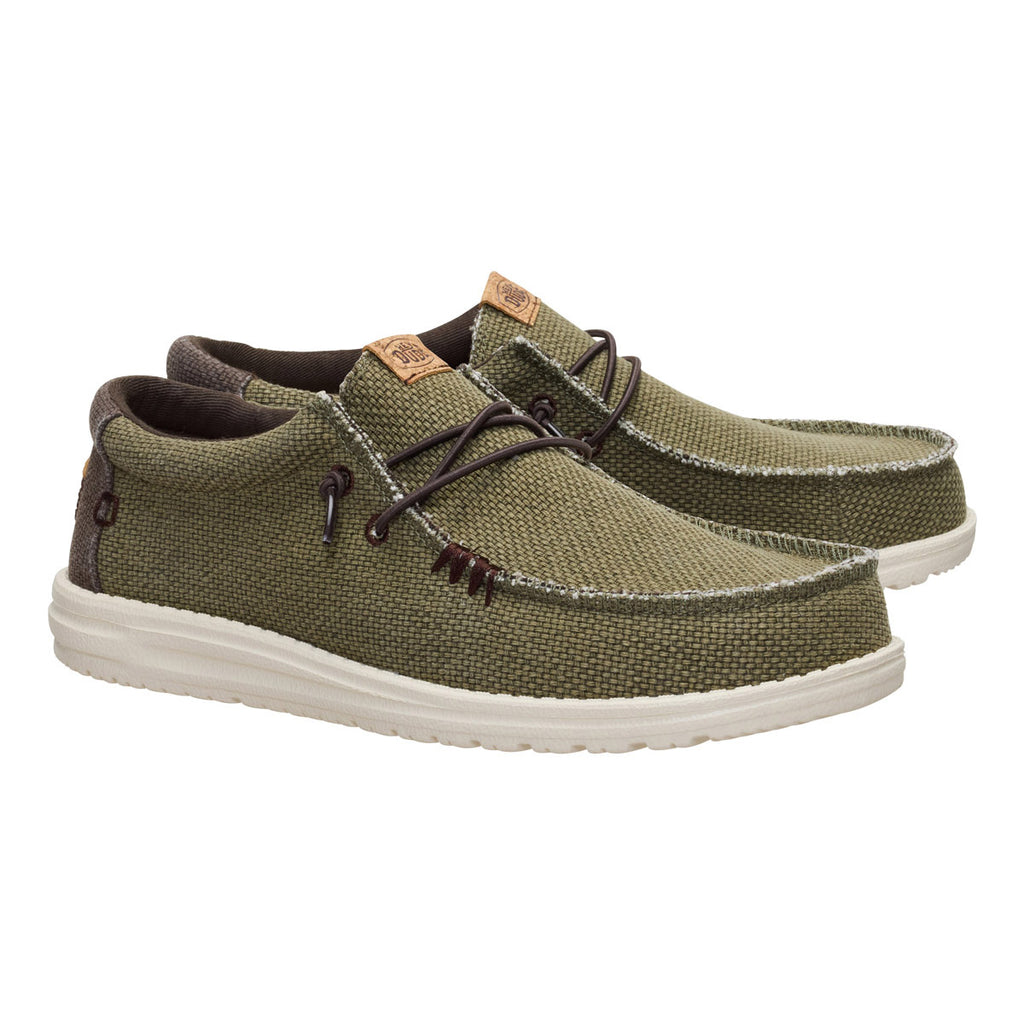 HEYDUDE Unisex Wally Braided Burnt Olive Slip-On 40003-3CI