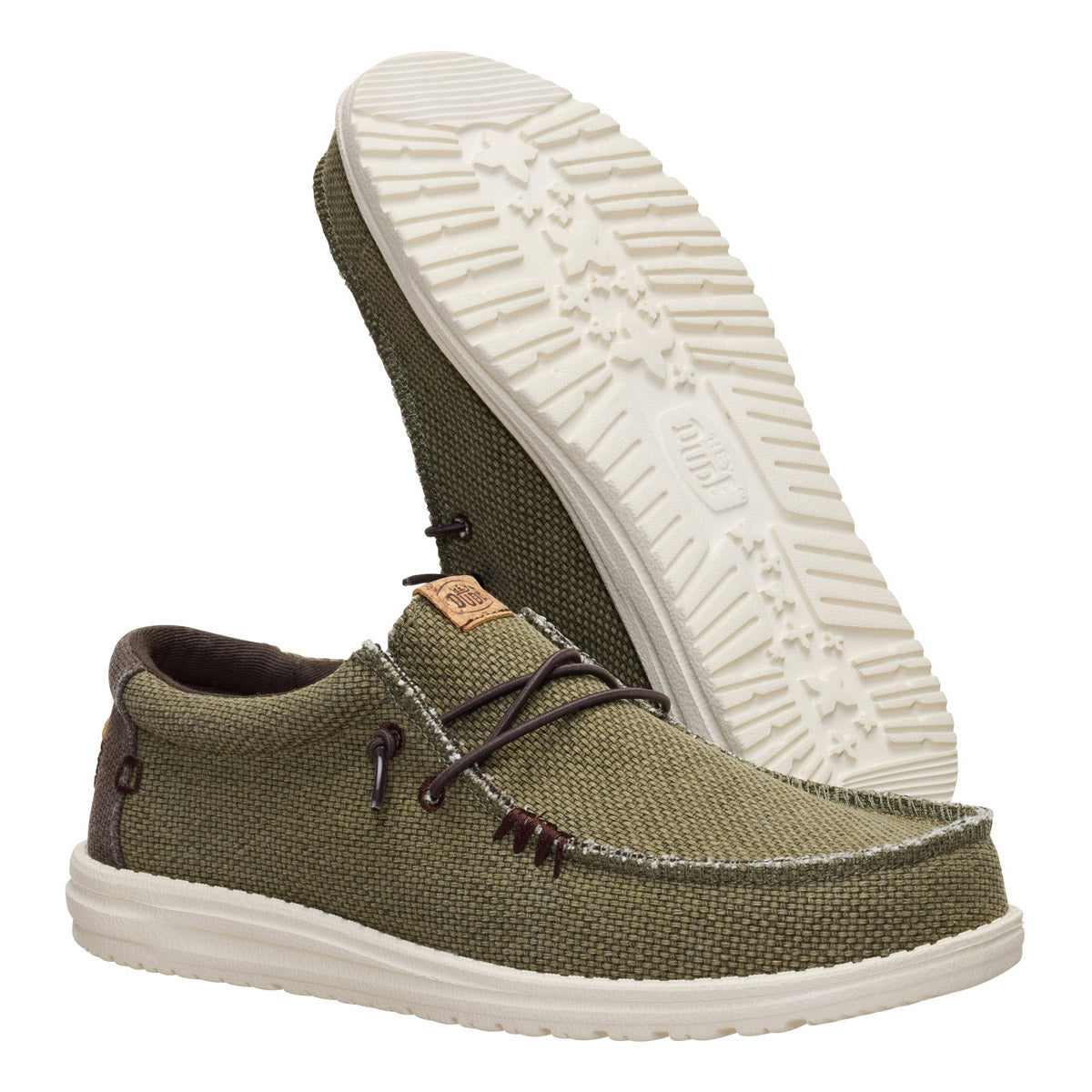 HEYDUDE Unisex Wally Braided Burnt Olive Slip-On 40003-3CI