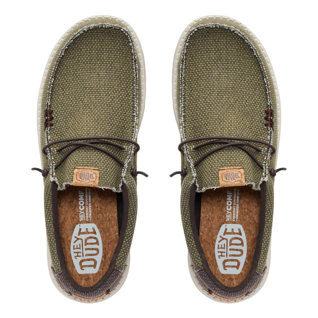 HEYDUDE Unisex Wally Braided Burnt Olive Slip-On 40003-3CI