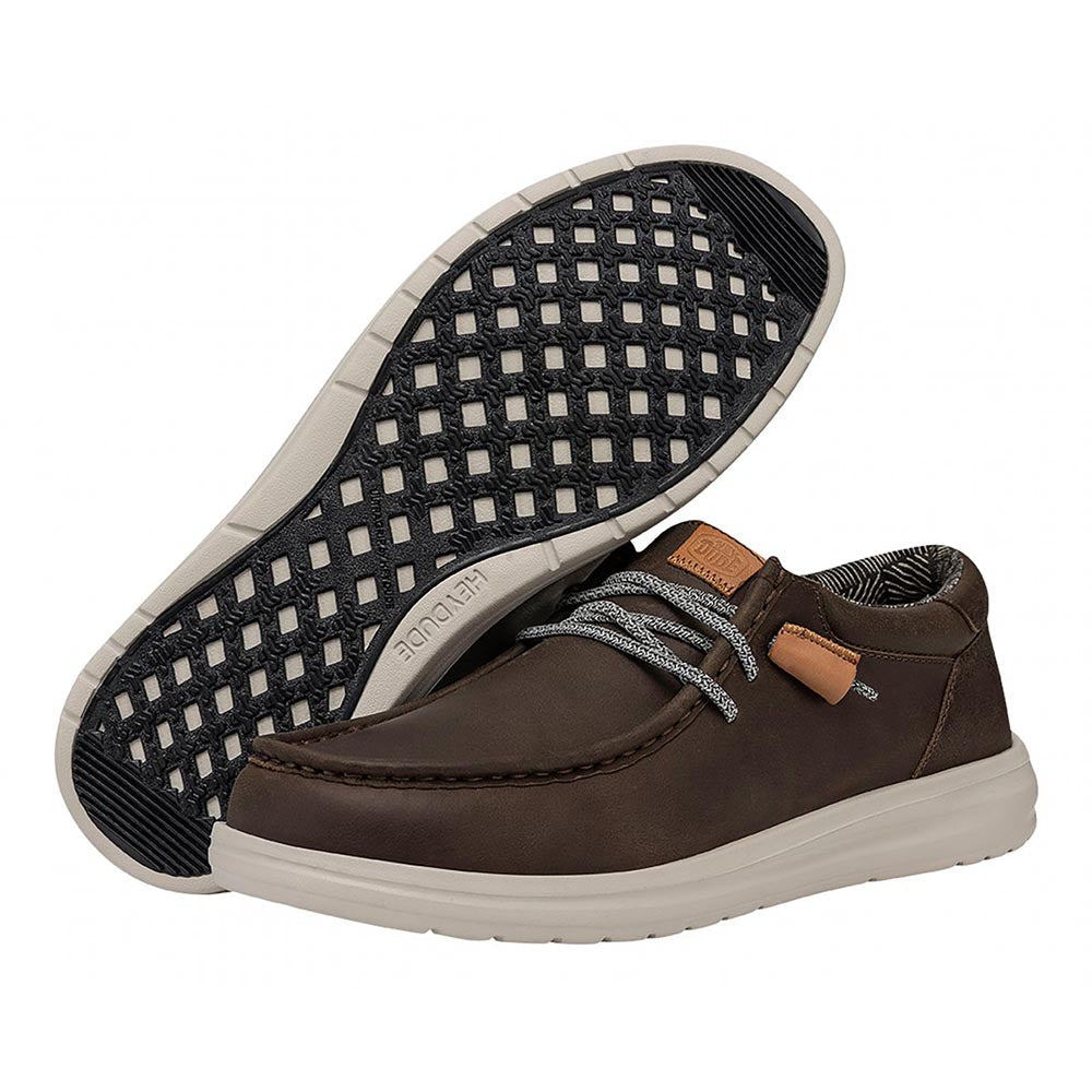 '- ["Hey Dude","Nuovo","Scarpe","Slip-on","Uomo"] - Hey Dude Wally Grip Craft Leather Shine Leo Grey - Lupis SRL